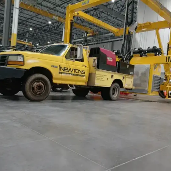 Newton's Welding mobile service truck on an industrial job